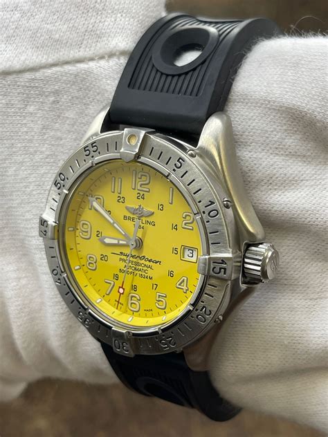 breitling superocean professional automatic a17045 yellow|breitling superocean chronometre automatic.